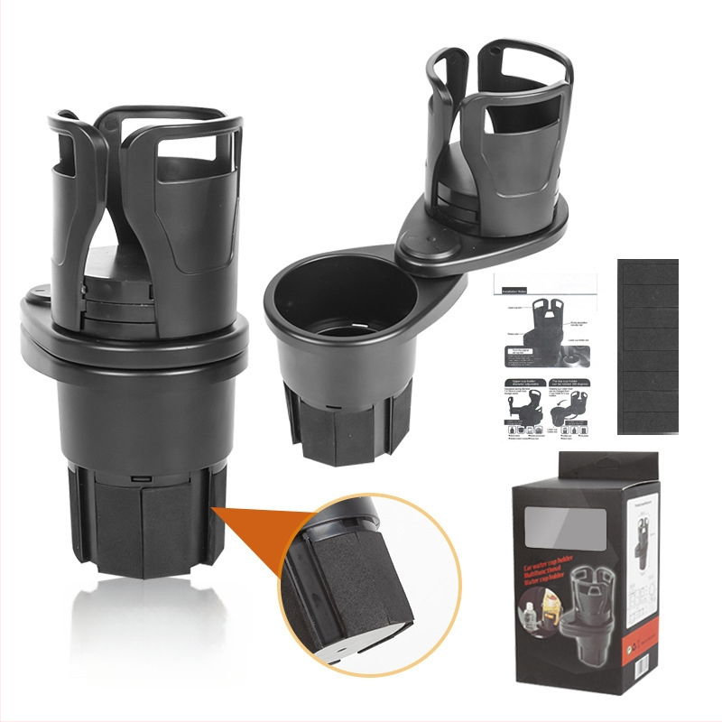 Sukamas dviejų sluoksnių puodelių laikiklis automobilių centrinėje konsoleje su padėklu – ABS, 123 modelis, prietaisų skydelis