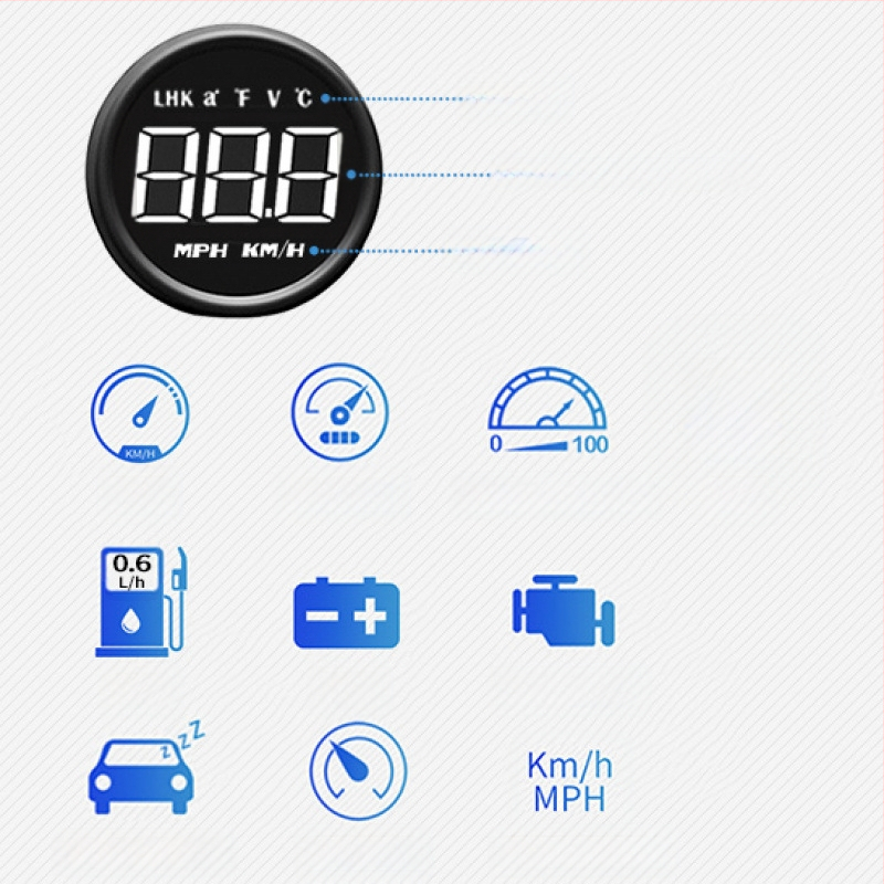Automobilio HUD ekranas - universalus, daugiafunkcinis, HD Head-Up, maitinamas per OBD