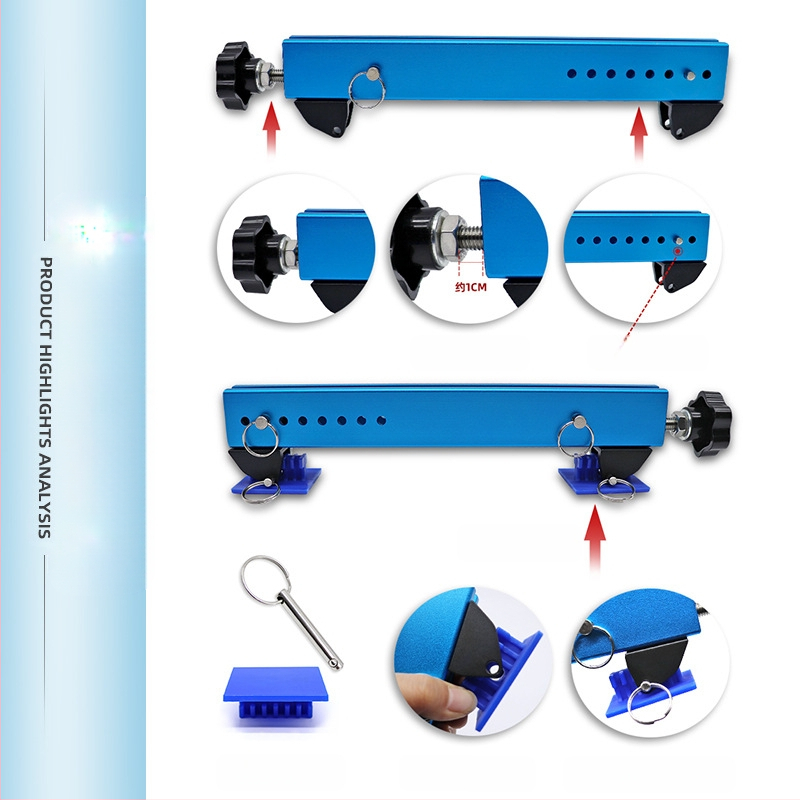 Skardos įdubų šalinimo įrankis: ištempėjas-skirtuvas su išorine atrama — SAG remonto įrankis