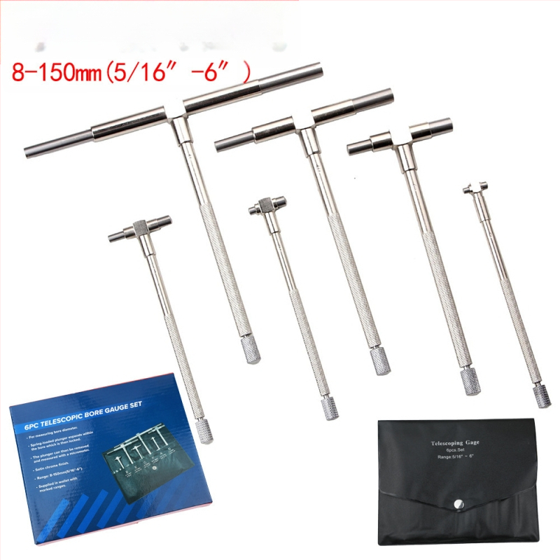 HUOTO Vernier matavimo įrankis vidiniam skersmeniui, reguliuojamas ištraukiamas vidinis skersmens matavimo įrankis, diapazonas 8-150 mm, apvalios galvos skylės matavimo įrankis