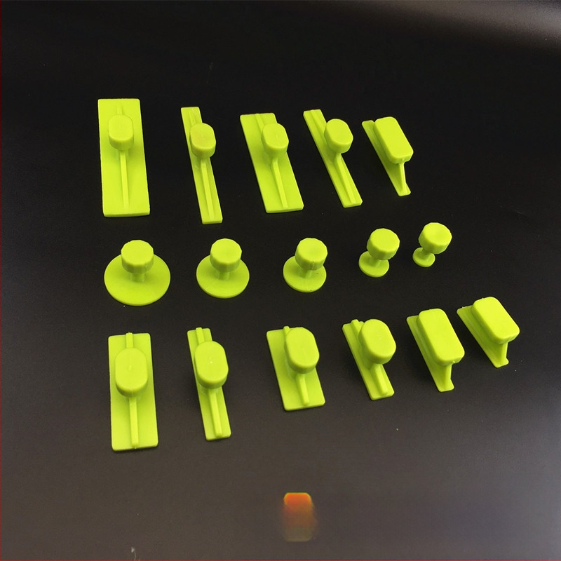 Automobilių įdubų remontui skirtas įrankių rinkinys su siurbimo puodelio tarpine, klijų lazdelė ir klijų laikiklis - 16 vnt