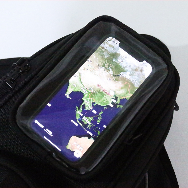 Τσάντα ρεζερβουάρ μοτοσικλέτας, αδιάβροχη αποσκευή με οπή για ακουστικά, μαγνητικό κλείσιμο, τσάντα πλοήγησης με μεγάλη οθόνη, δυνατότητα προσαρμογής