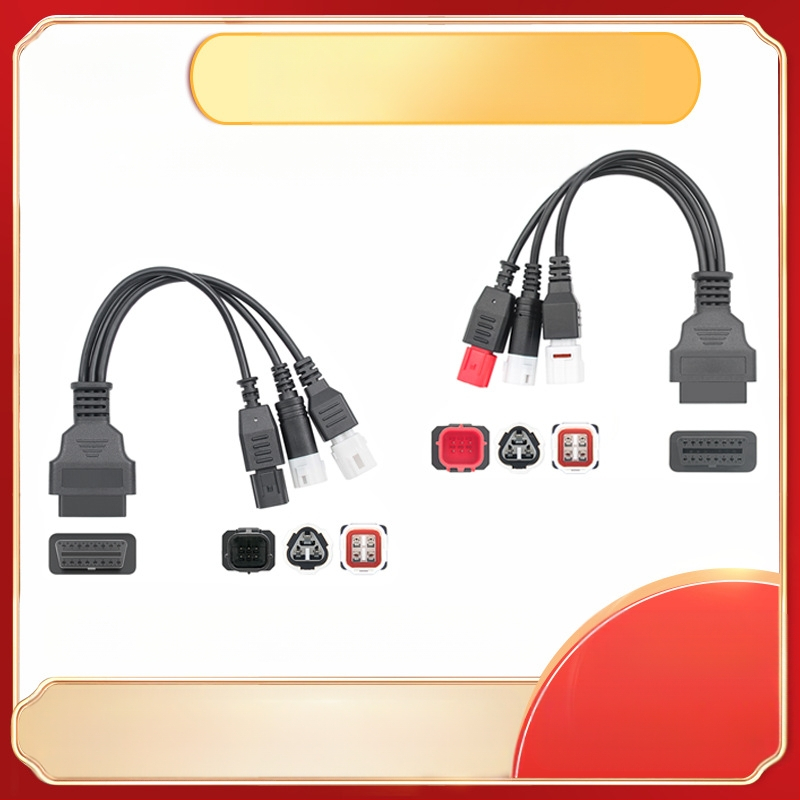 Moto diagnostikos kabelis Yamaha 3-Pin/4-Pin ir Honda 6-Pin (DC12V, darbinė temperatūra 20–60 °C, Modelis A0284, Prekės ženklas Jinfengda)