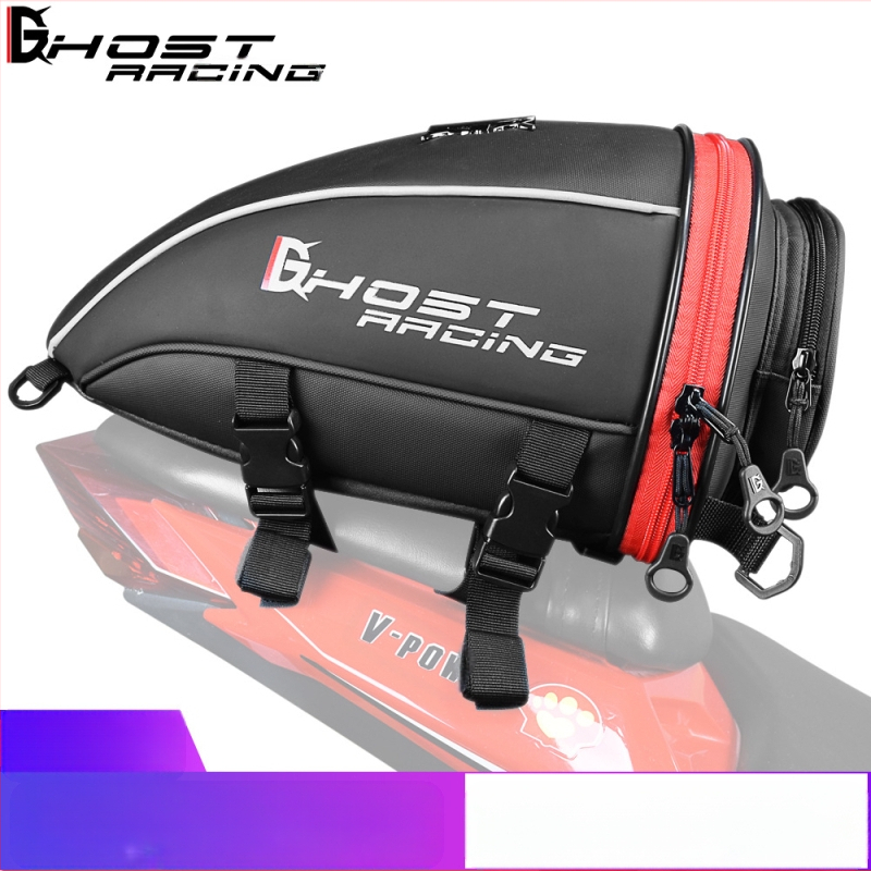 Motociklo galinio skyriaus krepšys iš PU odos ir plėvelės, 10L talpa, model GR-CWB06, lietaus apsauga įtraukta