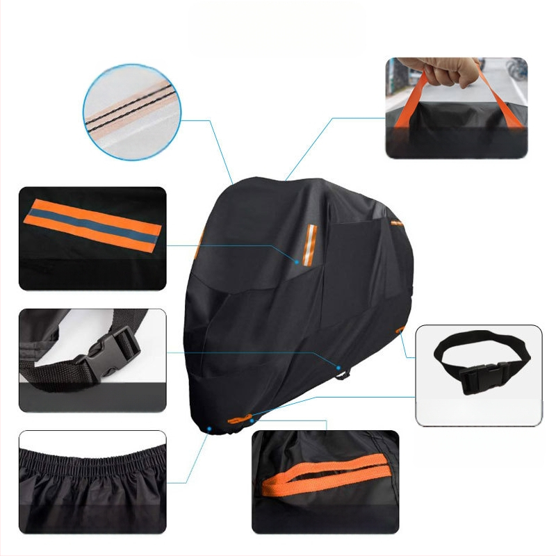 Κάλυμμα μοτοσικλέτας – μεταξοπολυεστερικό ύφασμα, OEM μάρκα, Διαθέσιμη εκτύπωση λογότυπου, Προσαρμοσμένο ύφασμα