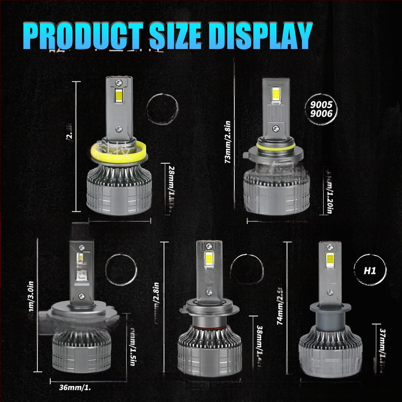 LED automobilių priekinis žibintas aliuminio korpuse H4/H7/H11/9005/9006 – 160W, 10-30V, 40000 lm, IP68