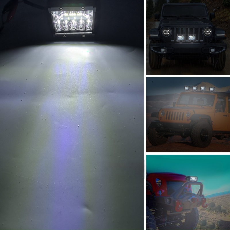 Automobilio LED darbo šviesa – su trim lęšiais, 60W, 3600lm, 9-36V, aliuminis