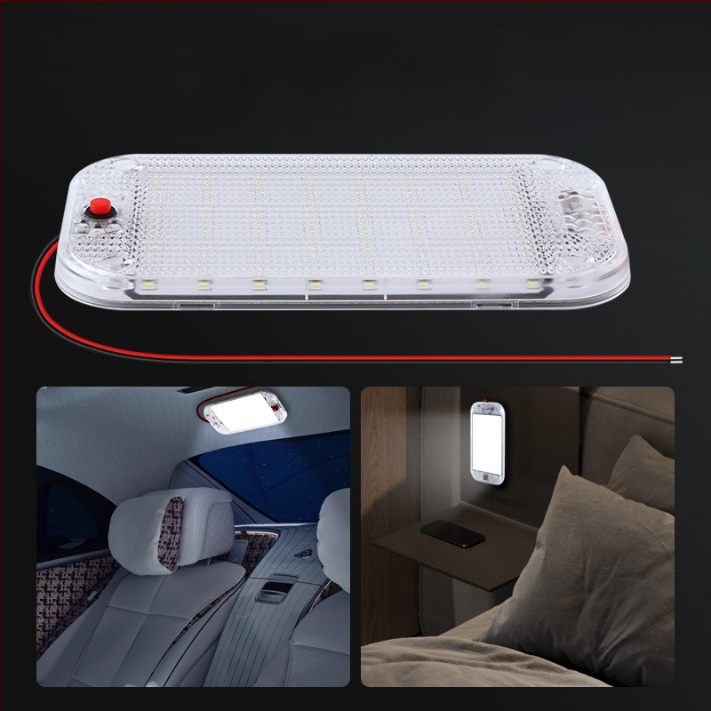 Automobilio vidaus LED apšvietimas su įmontuota skaitymo lempute, 48 LED, CX05 modelis, 5W, 10-85V, 1.2A