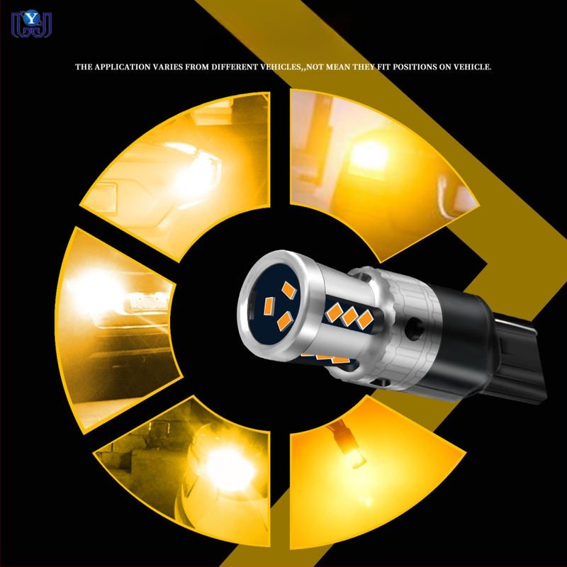 Automobilio LED šviesa T20 7440, 18SMD 3020, 9-48V, 6500K, 7.5W atbulinei šviesai ir posūkiams