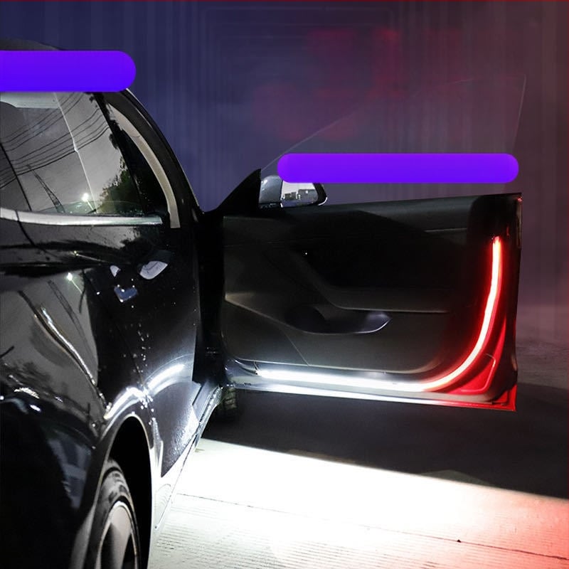 Dviejų spalvų durų LED šviesos juosta iš silikono, universalus suderinamumas, 12V, 0,2A, prieškolizinis ir įspėjamasis mirgėjimas