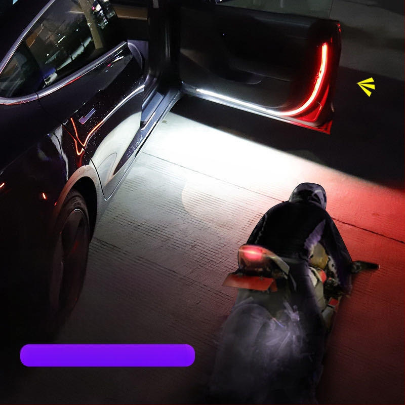 Dviejų spalvų durų LED šviesos juosta iš silikono, universalus suderinamumas, 12V, 0,2A, prieškolizinis ir įspėjamasis mirgėjimas
