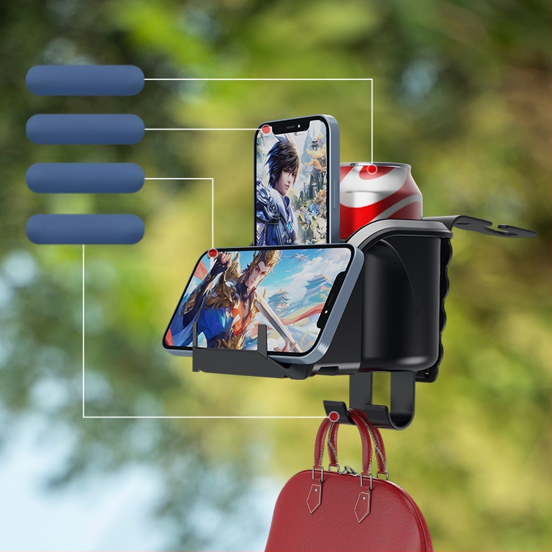 Busy lights Daugiafunkcinis puodelių laikiklis automobilio galinėje sėdynėje ir telefono laikiklis, PVC medžiaga