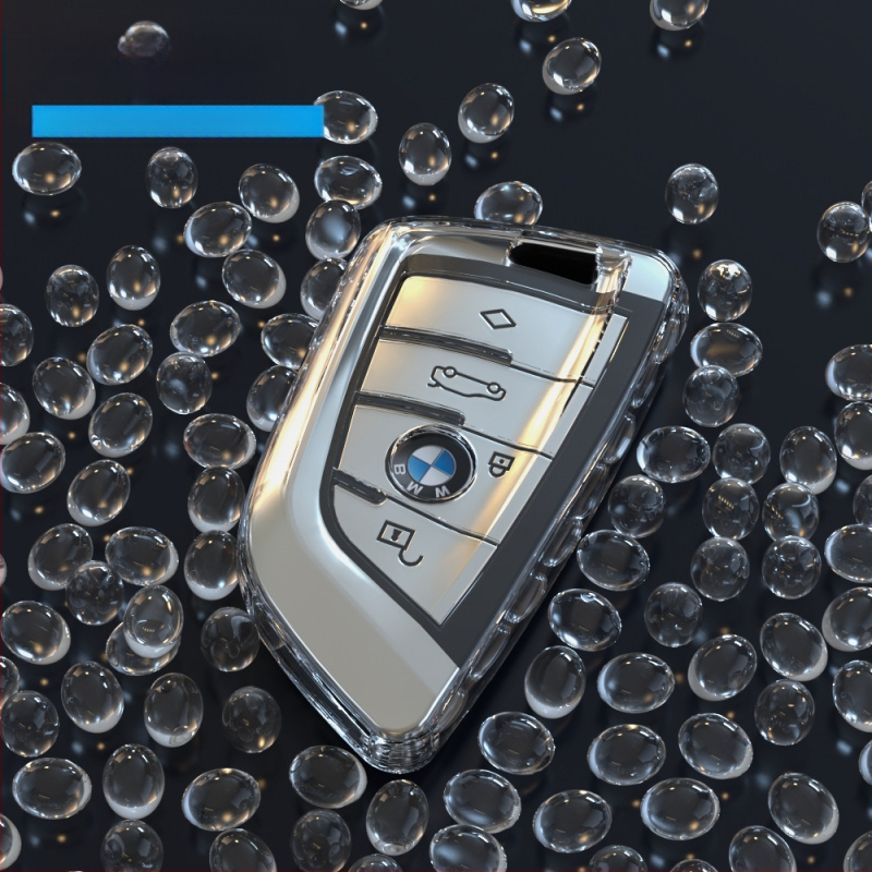 BMW raktinės dangtelis X3 X1 X5 X6 ir 5 serijai – Skaidrus Blade-001, ultra plonas TPU, paprastas stilius
