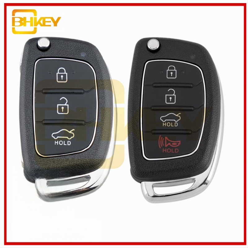 BHKEY Hyundai/Kia sulankstomo rakto korpusas su 3 ir 4 mygtukais; korpusas iš inžinerinio plastiko; vario peilis; svoris 56 g