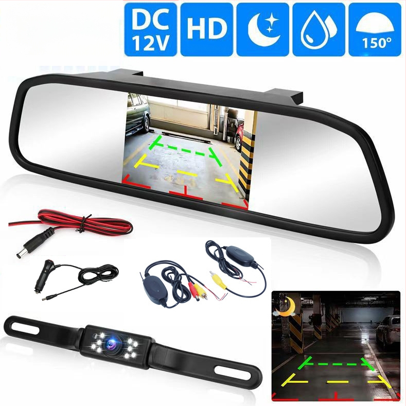 Automašīnas atpakaļskata displejs, HD digitālais atpakaļskatīšanas spogulis, modelis JF-005X, AV ievade, izšķirtspēja 800x480