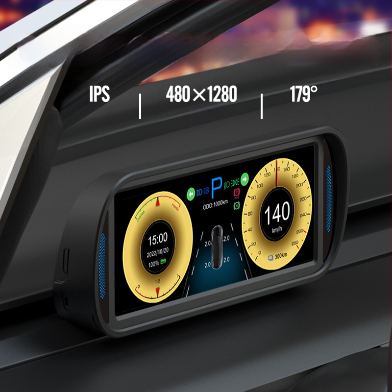 Tesla HUD rodmenų ekranas prietaisų skydeliui Model 3/Y (Modelis: T10; Suderinamas su: Model 3/Y; Valdymo režimas: Rankinis; Maitinimas: USB; Svoris: 450 g)