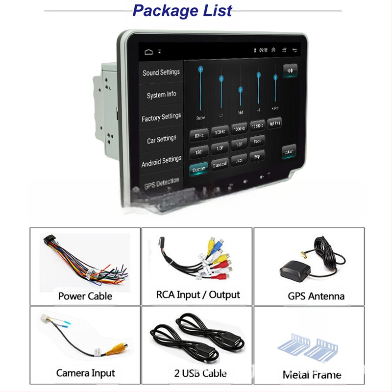 Universāla automobiļu navigācijas All-in-One MP5 ar ABS + alumīnija korpusu, IPS/TN displejs, DC 12V barošana, 4x45W jauda, pielāgojama apstrāde