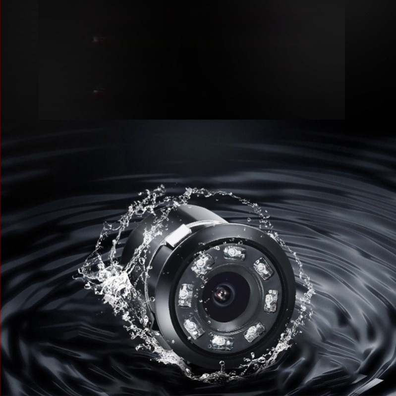 Automobilio galinio vaizdo veidrodžio kamera su apšvietimu, CH-1043 modelis, 480x234 raiška, 12V maitinimas, 170° žiūrėjimo kampas