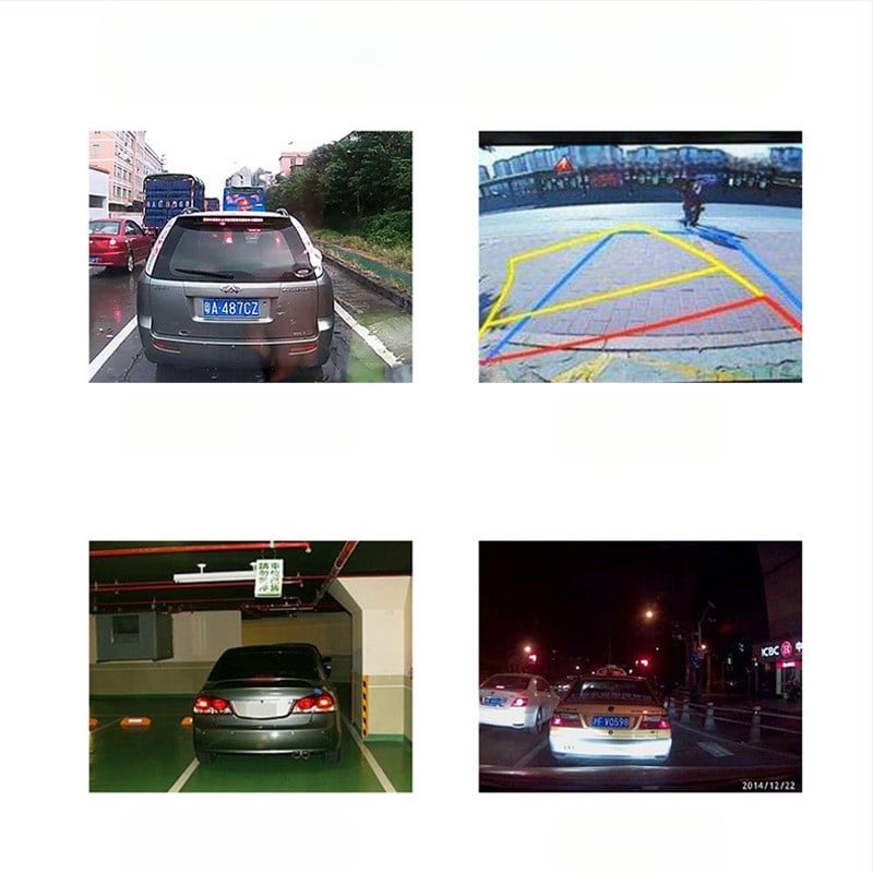 Automobilio galinio vaizdo veidrodžio kamera su apšvietimu, CH-1043 modelis, 480x234 raiška, 12V maitinimas, 170° žiūrėjimo kampas