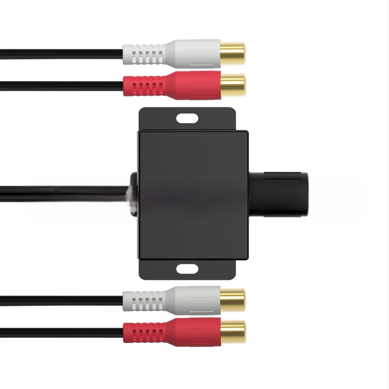 Автомобилен аудио усилвател с регулатор на звука, RCA вход/изход LC-1 – Chuangyan, PVC корпус, CE сертифициран, за аудио и видео