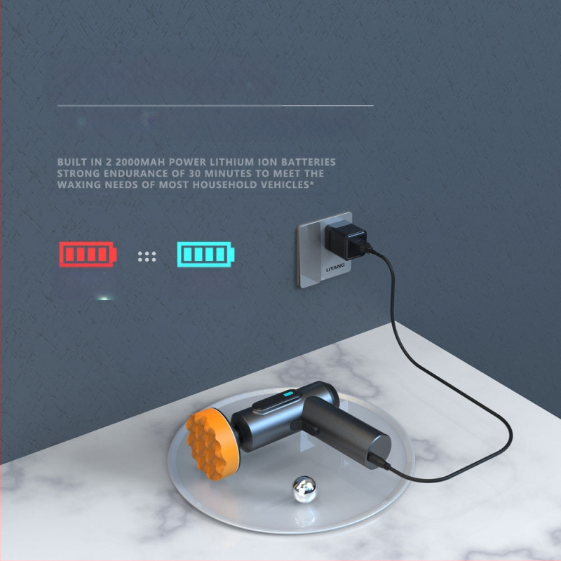 Belaidė automobilių vaško poliravimo mašina, su ličio baterija, 7,4 V, 80 W, skirta automobilio dažų poliravimui
