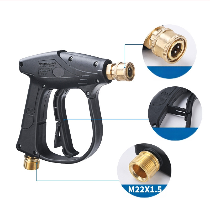 Wanrong augstas spiediena auto mazgāšanas pistole, vara galva, inženierplastmasas rokturis, ūdens spiediens 4350, izsmidzināšanas attālums 10