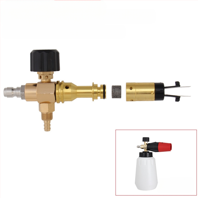 Anlux vara augsta spiediena putas smidzinājs automašīnu mazgāšanai - regulējama fanveida uzgalis, vara galva un rokturis, 130 BAR, izsmidzināšanas attālums 10