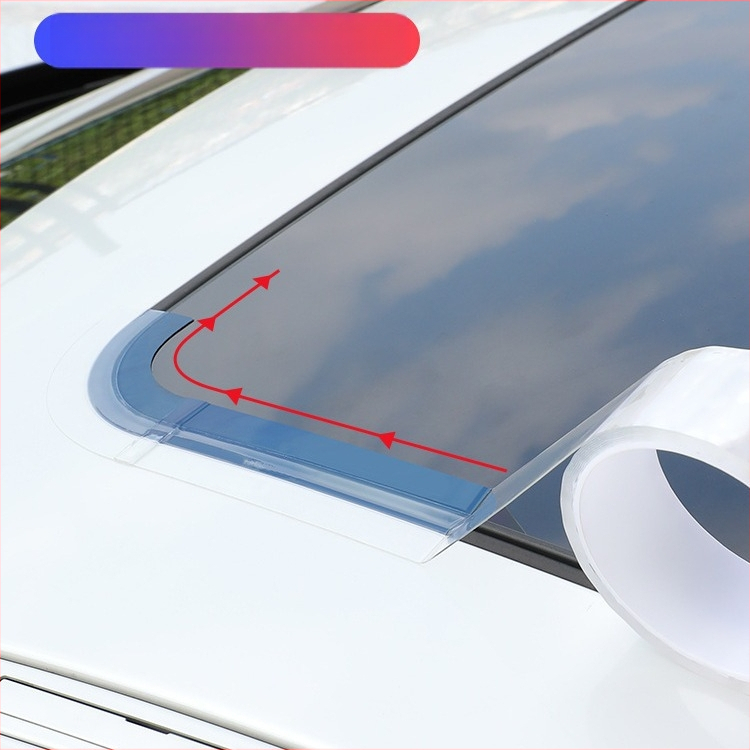 Panoraminio stogo sandarinimo lipdukas, atsparus vandeniui, su nano klijais, 0.5 mm storis, universalus suderinamumas, galimas pritaikymas