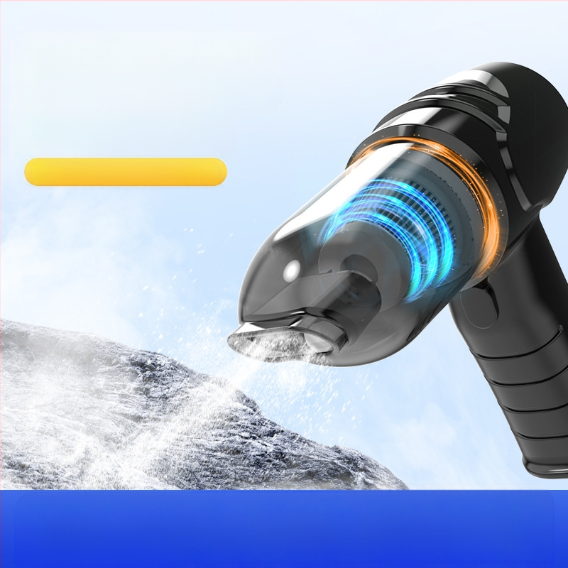 Rokas bezvadu putekļu sūcējs automašīnām un mājai ar brushless motoru; 7.4V/12V, 90W, 9000Pa, uzlāde, 350 cm kabelis