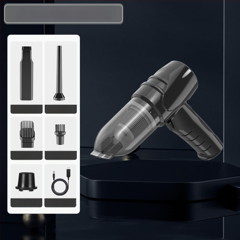 Rokas bezvadu putekļu sūcējs automašīnām un mājai ar brushless motoru; 7.4V/12V, 90W, 9000Pa, uzlāde, 350 cm kabelis