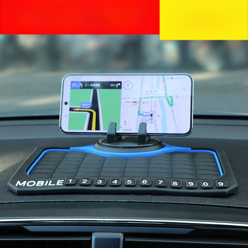 PVC materiāla pretslīdēšanas paliktnis automašīnai ar 360° griežamu navigācijas turētāju un daudzfunkcionālu uzglabāšanas paliktni uz instrumentu paneles