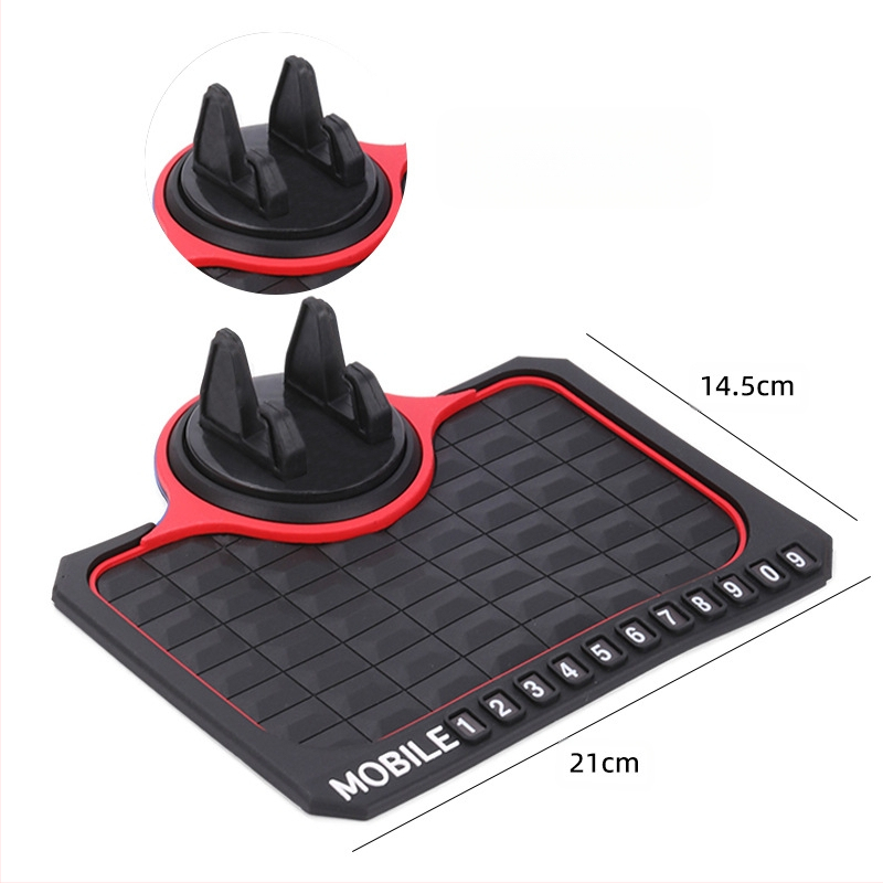 PVC materiāla pretslīdēšanas paliktnis automašīnai ar 360° griežamu navigācijas turētāju un daudzfunkcionālu uzglabāšanas paliktni uz instrumentu paneles