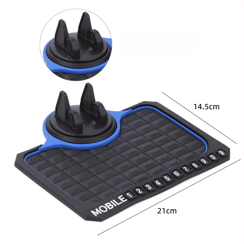 PVC materiāla pretslīdēšanas paliktnis automašīnai ar 360° griežamu navigācijas turētāju un daudzfunkcionālu uzglabāšanas paliktni uz instrumentu paneles