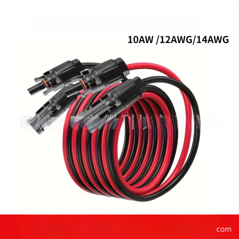 MC4 iki MC4 plėtimo kabelis saulės sistemoms, 10 AWG didelės galios maitinimo laidas, atsparus vandeniui vidaus ir lauko įrangai