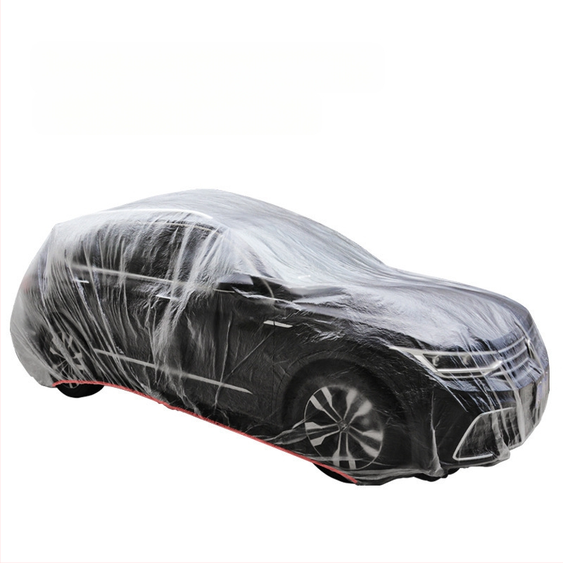 Vienkartinis automobilio dangtis universalus, UV apsauga, atsparus vandeniui ir dulėms, skaidrus plastikas, su gumos juosta, pritaikomas