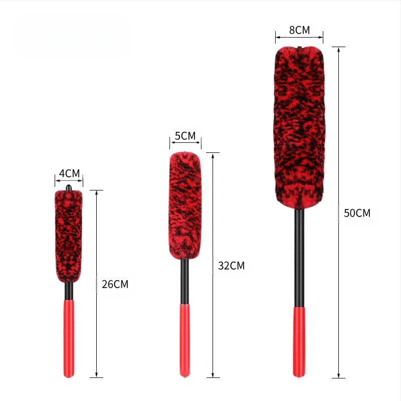 Automobilio rato hubo valymo šepetys pluoštas – trijų dalių komplektas, PU pluoštas, prekės ženklas Shili`s House, kodas Ah–jd–011