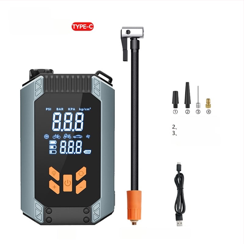 Automobilio užkūrimo įrenginys su įmontuotu oro pūtimo siurbliu ir USB įkrovimu, 14.8 V, 8 A, 30 L/min, Type-C įvestis