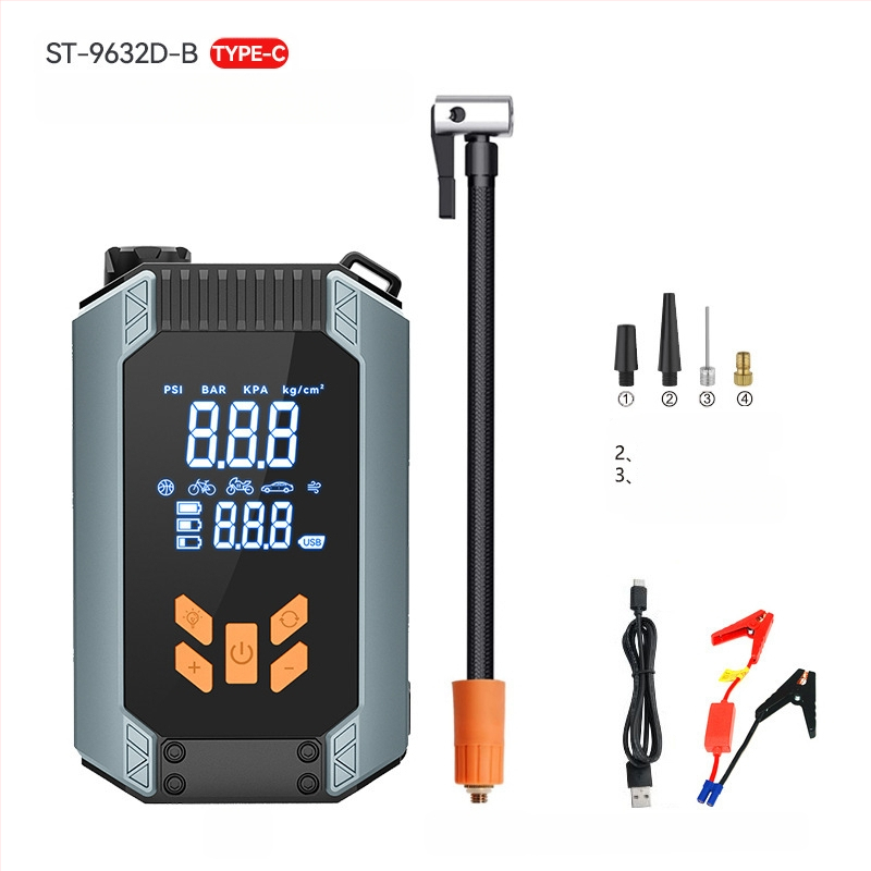 Automobilio užkūrimo įrenginys su įmontuotu oro pūtimo siurbliu ir USB įkrovimu, 14.8 V, 8 A, 30 L/min, Type-C įvestis