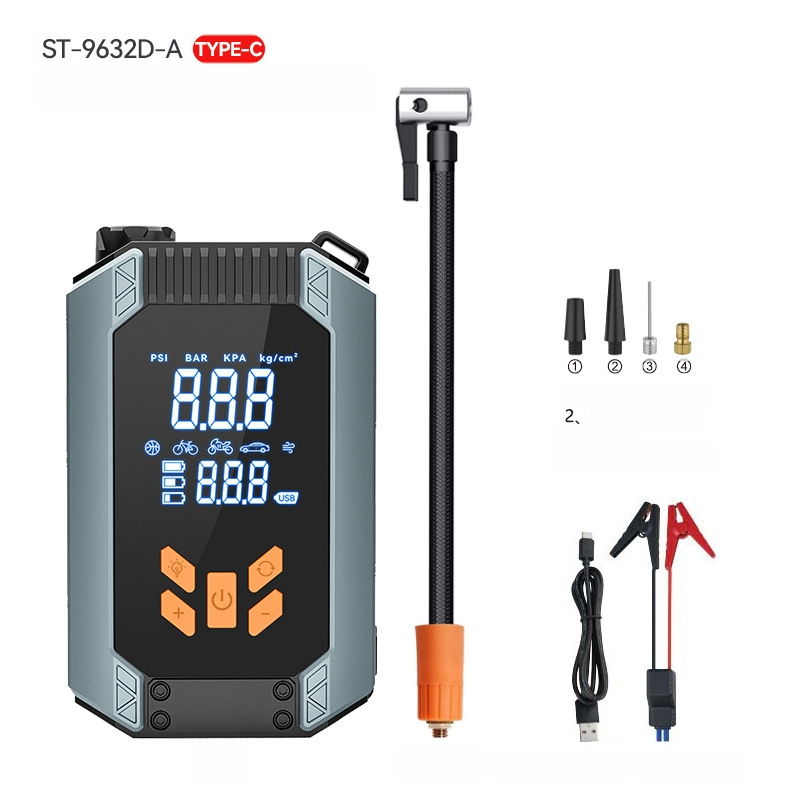Automobilio užkūrimo įrenginys su įmontuotu oro pūtimo siurbliu ir USB įkrovimu, 14.8 V, 8 A, 30 L/min, Type-C įvestis