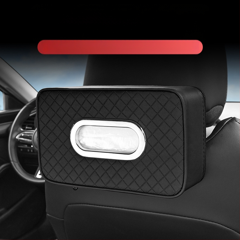 Automobilio servetėlių dėklas – odinis, pakabinamas, vidaus naudojimui; pritaikymas: taip (Medžiaga: oda; Prekės kodas: 98567)