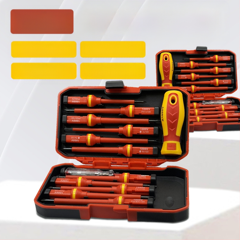 13 τεμάχια σετ μονωμένων κατσαβιδιών με κεφαλές Phillips και ίσια, μαγνητικά, χρωμιοβάνδιο ατσάλι