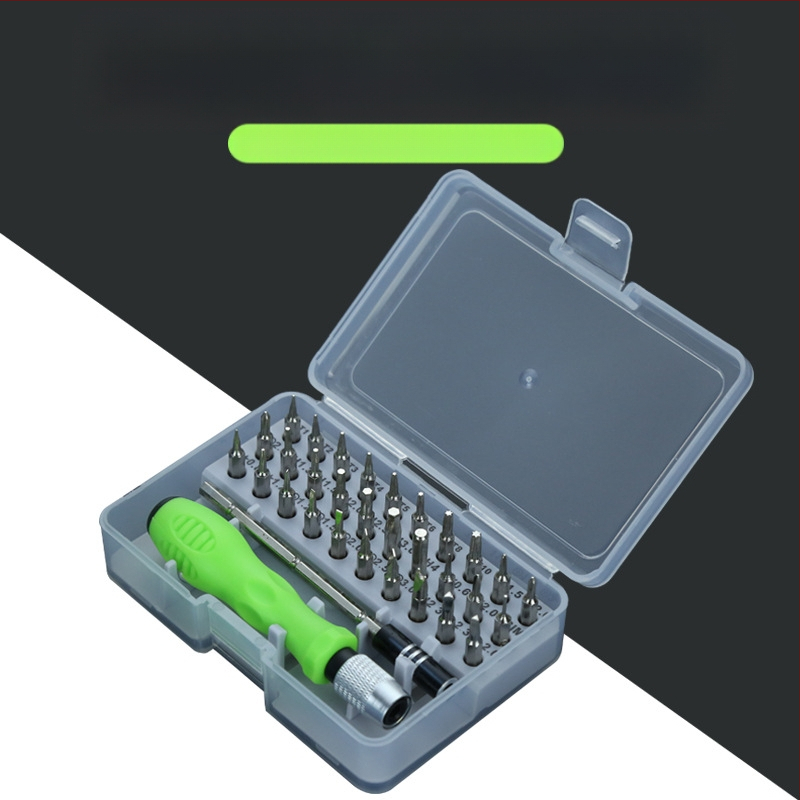 32-u 1 višenamjenski precizni odvijač set za demontažu i popravak mobitela, Cr_V krom-vanadijska čeli, magnetske glave, PP+TPR držač, križni vrh