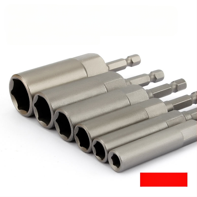 Set od 6 vanjskih šesterokutnih utičnica, 80 mm duljine, krom-vanadij čelik, metrički standard