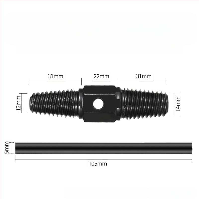 Εξαγωγέας σπασμένων κεφαλών βιδών σε υδραυλικούς σωλήνες — χάλυβας άνθρακα, μήκος 90 mm, βάρος 0,2 kg, καθολικός εξαγωγέας