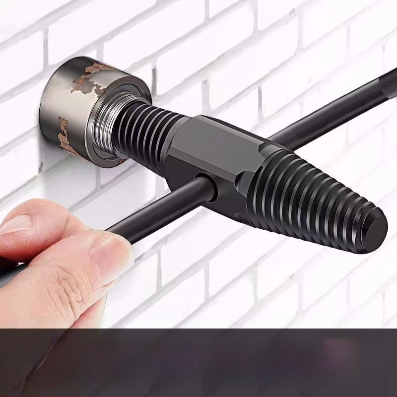 Εργαλείο εξαγωγής σπασμένου νήματος βρύσης, οικιακής χρήσης, διπλής κεφαλής με αντιολισθητικά δόντια, εργαλείο επισκευής τριγωνικού βαλβίνας για σωληνώσεις νερού