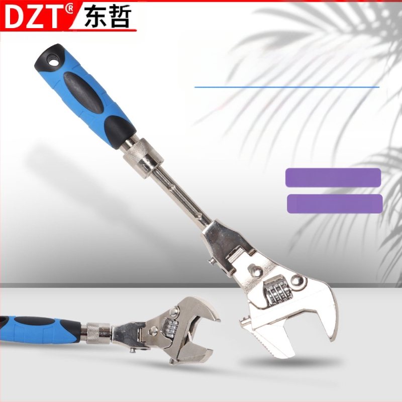 DZT 5-in-1 Mitmekülgne Reguleeritav Võti koos Sulguva Peaga ja Kiire Teleskoop‑Rattaiga – Kroom-Vanadiumpu Steel