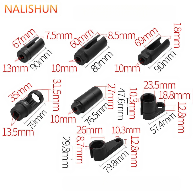 Σετ 5 τεμαχίων εργαλείων αφαίρεσης προστατευτικής θήκης αισθητήρα οξυγόνου από χρωμιοβάνιο ατσάλι, Ruichi