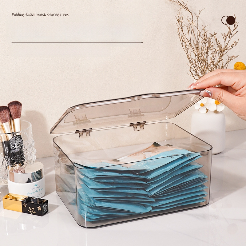 Kosmetikos laikymo dėžutė su atverčiamu dangteliu, plastikinė, modernus minimalistinis stilius (Medžiaga: Plastikas; Logotipo spausdinimas: Taip; Pritaikymas: Galimas; Išleidimo data: 2023; Prekės ženklas: Ruan zan)