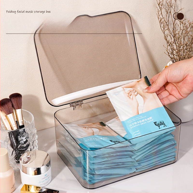 Kosmetikos laikymo dėžutė su atverčiamu dangteliu, plastikinė, modernus minimalistinis stilius (Medžiaga: Plastikas; Logotipo spausdinimas: Taip; Pritaikymas: Galimas; Išleidimo data: 2023; Prekės ženklas: Ruan zan)