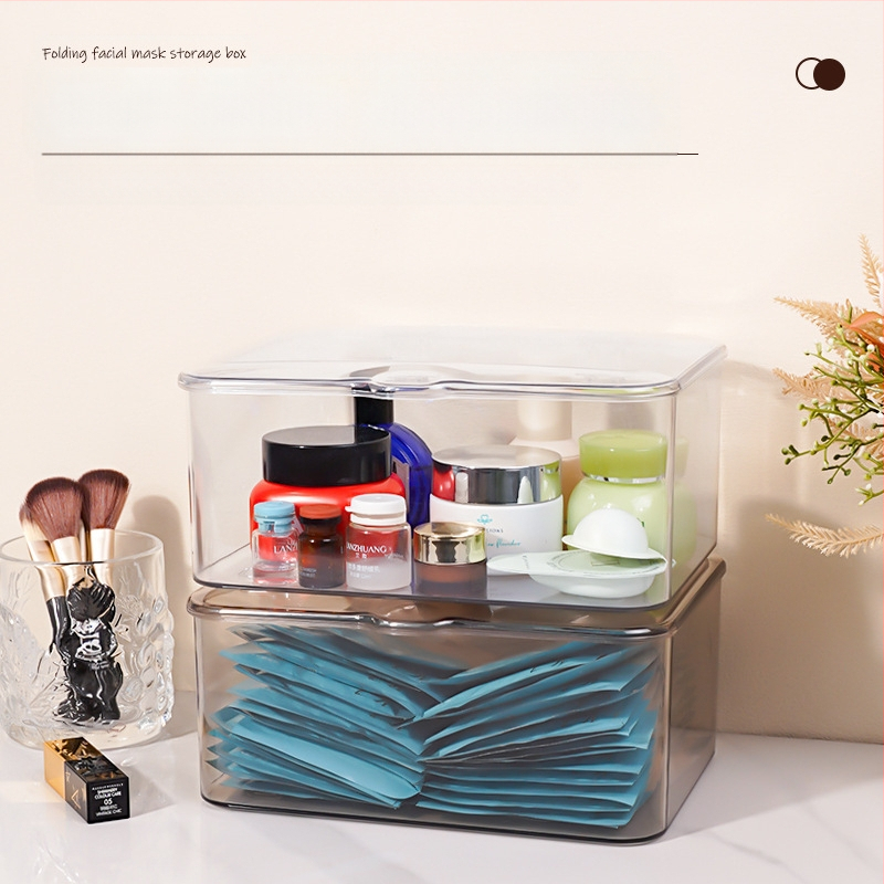 Kosmetikos laikymo dėžutė su atverčiamu dangteliu, plastikinė, modernus minimalistinis stilius (Medžiaga: Plastikas; Logotipo spausdinimas: Taip; Pritaikymas: Galimas; Išleidimo data: 2023; Prekės ženklas: Ruan zan)